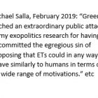 A quote from michael salla, february 2 0 1 9 : greed reached an extraordinary public attack.