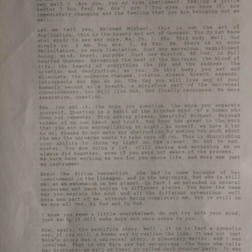 Typed letter with text on a paper.